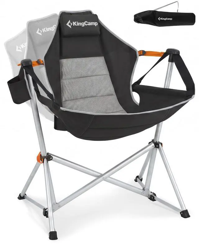 Main image of KingCamp Hammock Camping Chair, Swinging Portable Camp Chairs for Adults, 400lbs Heavy Duty Oversized Folding Rocking Chair with Adjustable Recline, Aluminum Alloy Frame for Outdoor Patio Beach Sport