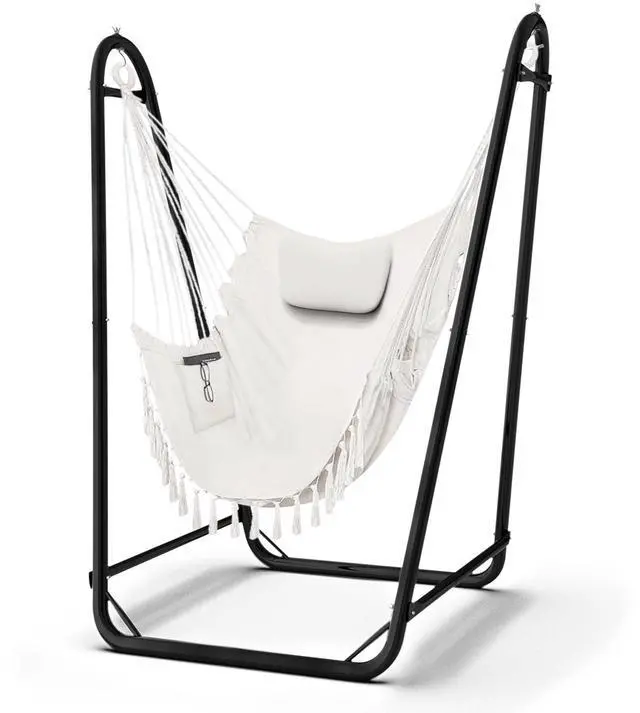 Main image of Hammock Chair with Stand,Heavy-Duty Hanging Chair with Stand, for Indoor Outdoor,Sturdy Swing Chair Stand Max Load 350 pounds(Hammock Chair Included)