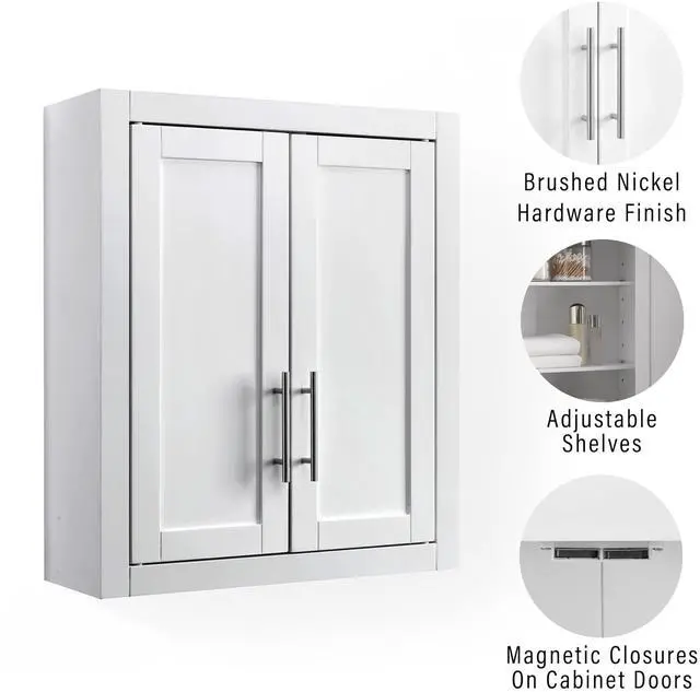 Alt view image 2 of 7 - Crosley Furniture Savannah Wall Mounted Bathroom Storage Medicine Cabinet with Shelves, White