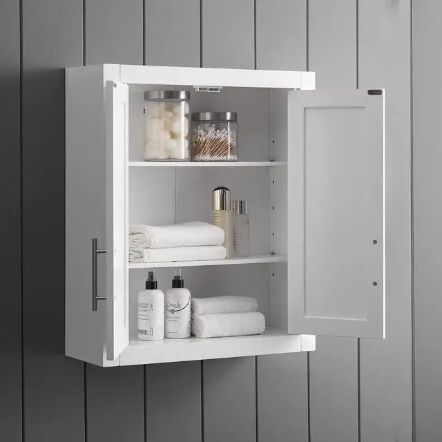 Alt view image 6 of 7 - Crosley Furniture Savannah Wall Mounted Bathroom Storage Medicine Cabinet with Shelves, White