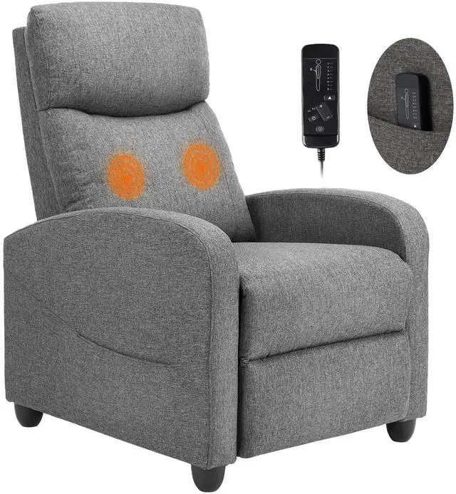 Main image of Sweetcrispy Massage Recliner Chair for Adults, Adjustable Home Theater Seating with Lumbar Support, Modern Small Recliners for Small Spaces, Dark Grey