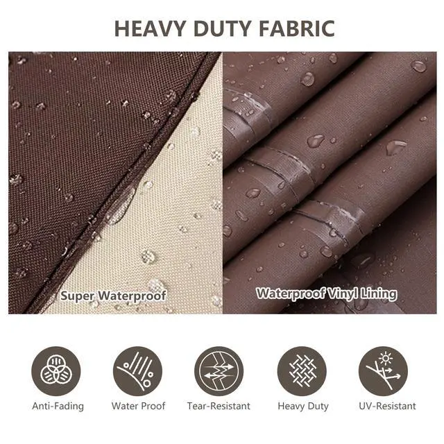 Alt view image 5 of 7 - Rileytee Patio Furniture Set Covers, 4 Pcs 600D Heavy Duty 100% Waterproof Outdoor Furniture Cover, Fit Patio Loveseat, Chair and Coffee Table (Beige & Brown,Large)
