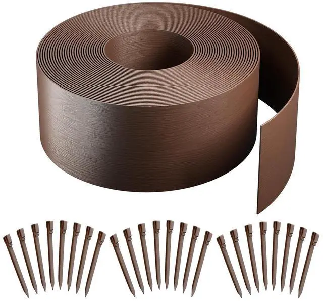 Main image of AGTEK 78FT Plastic Landscape Edging Coil Kit, 8 inch High Terrace Board Garden Edging Border with 24 Stakes
