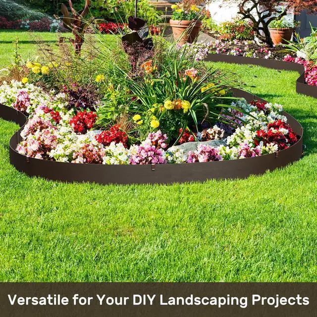 Alt view image 5 of 7 - AGTEK 78FT Plastic Landscape Edging Coil Kit, 8 inch High Terrace Board Garden Edging Border with 24 Stakes