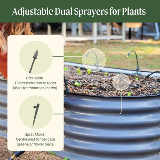 Alt view image 3 of 7 - Vego Garden Irrigation Kit - Drip Irrigation System for Raised Garden Beds, Efficient Watering Solution for Vegetables, Flowers, and Plants, Easy DIY Installation (M)