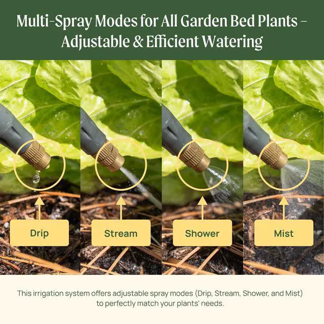 Alt view image 6 of 7 - Vego Garden Irrigation Kit - Drip Irrigation System for Raised Garden Beds, Efficient Watering Solution for Vegetables, Flowers, and Plants, Easy DIY Installation (M)