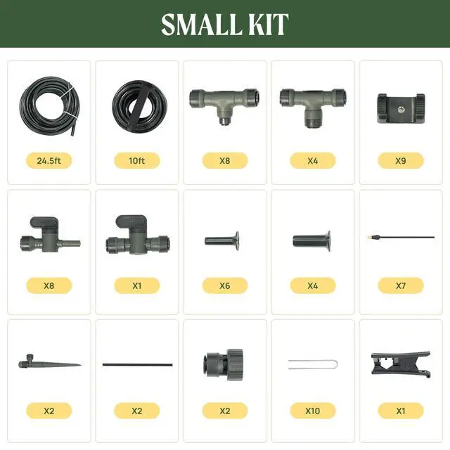 Alt view image 7 of 7 - Vego Garden Irrigation Kit - Drip Irrigation System for Raised Garden Beds, Efficient Watering Solution for Vegetables, Flowers, and Plants, Easy DIY Installation (M)