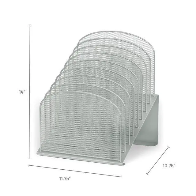 Alt view image 2 of 3 - Safco Onyx 8-Tiered Desk Organizer, Vertical File Organizer for Home, Office, Classroom & More, Steel Mesh Construction, Silver