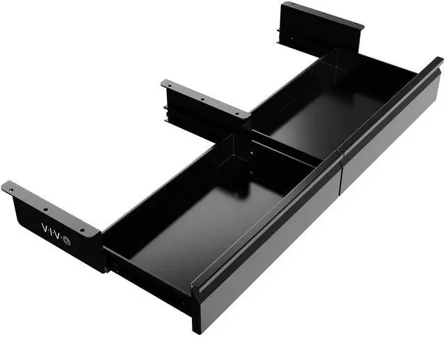 Main image of VIVO 32 inch Under Desk Slide Out Drawer Set without Shell, Home Office Storage Organizer, 2 Drawers - 16 inches Each, Black, DESK-AC03A-2B