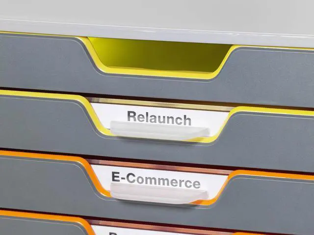 Alt view image 5 of 7 - Durable Varicolor 10 Drawer Unit - Gray Desktop Drawer Set with 10 Color Coded Draws - Letter to Folio Size Files - Perfect for Storing Documents and Paper Work