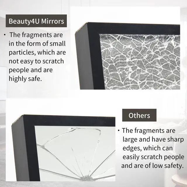 Alt view image 6 of 7 - Beauty4U Full Length Mirror 76" x 34", Large Floor Mirror with Stand, Wall Mounted or Leaning, HD Tempered Glass Full Body Mirror for Bedroom, Living Room, Entryway, Black Frame