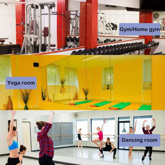 Alt view image 6 of 7 - Honyee Home Gym Mirror, 48" x 24" x 3PCS, Wall Mounted Frameless Mirror with Polished Edge, Tempered Glass Mirror, Large Workout Mirror for Home Gym/Yoga Room/Dancing Room and More (48" x 24", 3PCS)