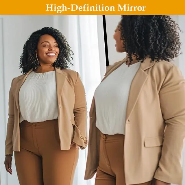 Alt view image 5 of 7 - Dewfig Arched Full Length Mirror, 76"x34" Large Floor Mirror, Full Body Mirrors for Leaning or Hanging, Standing Mirrors for Bedroom, Living Room,Dressing Room, Aluminum Alloy Frame, Black