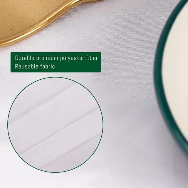 Alt view image 5 of 7 - DAKKIONY 10 Pack Round Tablecloth White 120 Inch, Stain Resistant and Wrinkle Polyester Fabric, Washable Table Cover for Kitchen Dining, Wedding, Buffet Table, Holiday Party