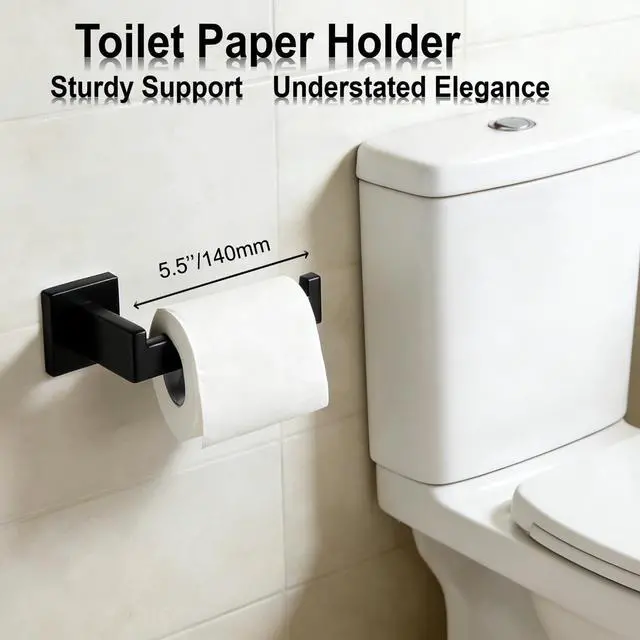 Alt view image 4 of 7 - Bathroom Hardware Set 20 Piece Matte Black Bathroom Accessories Set SUS304 Towel Bar Set Includes 4 Towel Bar 24 Inch+4 Towel Holder+4 Toilet Paper Holder+8 Towel Hooks (20, Matte Black, 24 Inch)