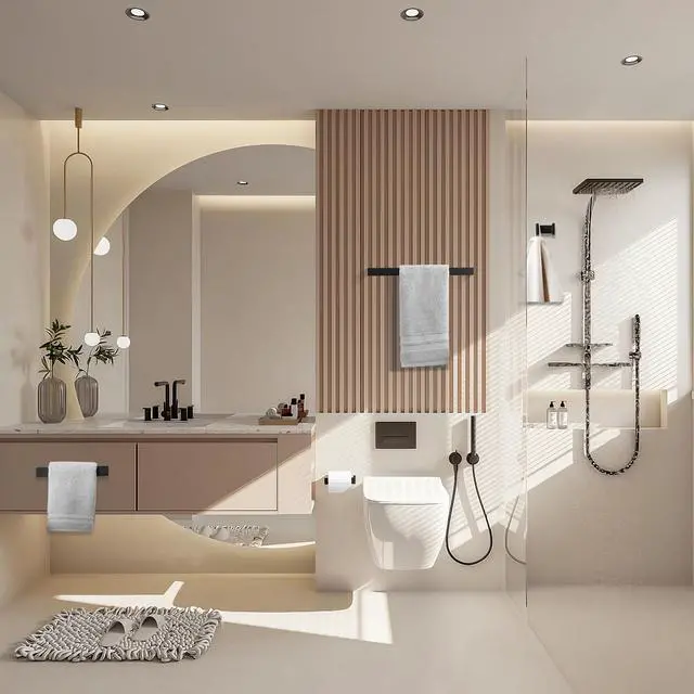 Alt view image 2 of 7 - Fapully 8 Piece Bathroom Hardware Accessories Set Stainless Steel Matte Black Wall Mounted