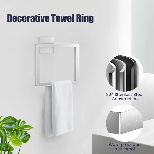 Alt view image 3 of 7 - UPRONE Bathroom Hardware Accessories Set: Bath Towel Bar Set, Towel Racks for Bathroom Wall Mounted, SUS304 Stainless Steel (Brushed Nickel, 12-Pieces)