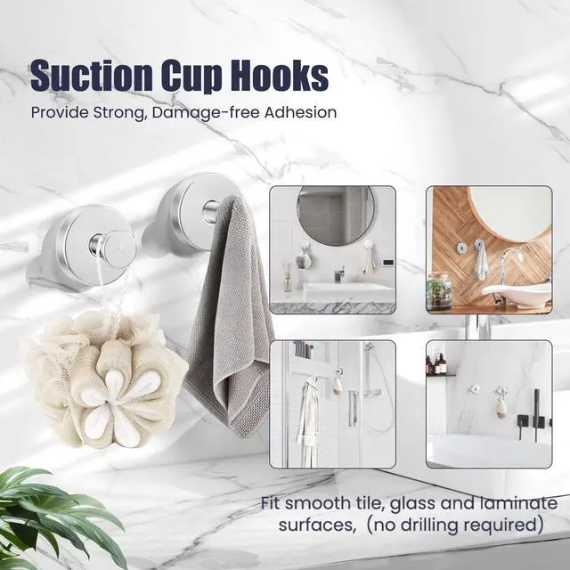 Alt view image 4 of 7 - UPRONE Bathroom Hardware Accessories Set: Bath Towel Bar Set, Towel Racks for Bathroom Wall Mounted, SUS304 Stainless Steel (Brushed Nickel, 12-Pieces)