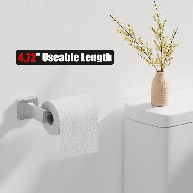 Alt view image 5 of 7 - 20-Piece Brushed Nickel Bathroom Accessories Set 23.6" Towel Bar, Towel Ring, Toilet Paper Holder & Hooks, Wall Mounted Bathroom Hardware, Rust & Corrosion-Resistant, Ideal for Modern Bathrooms