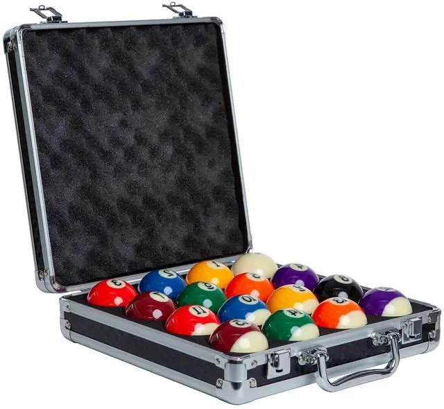 Main image of Imperium Style Pool Balls Billiard Set - Regulation Size - 17 Pc Professional Pool Set w/ Cue Ball and Sleek Black and Silver Case - Multi Colored - Ball Size 2.25" 57.15mm