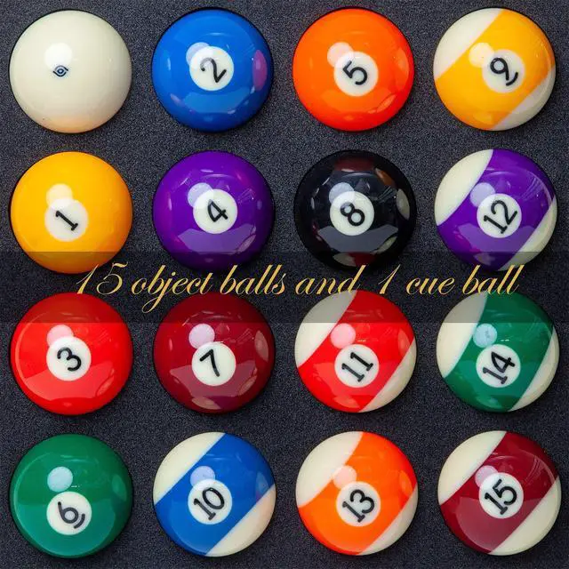 Alt view image 2 of 7 - Imperium Style Pool Balls Billiard Set - Regulation Size - 17 Pc Professional Pool Set w/ Cue Ball and Sleek Black and Silver Case - Multi Colored - Ball Size 2.25" 57.15mm