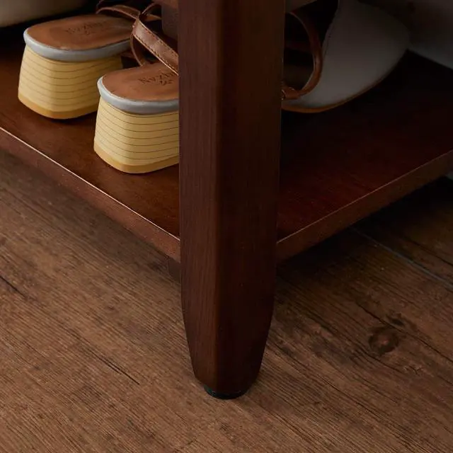 Alt view image 6 of 7 - XKZG Shoe Storage Bench Wooden Shoe Rack Bench Rustic Solid Wood Entryway Bench (Brown,23.6")