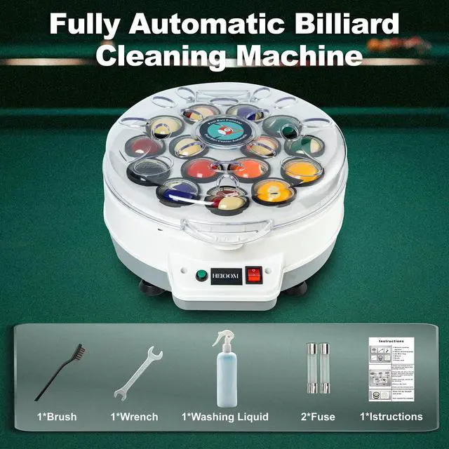 Alt view image 3 of 7 - HEIOOM Pool Ball Cleaner Pool Ball Polishing Cleaning Machine Billiard Ball Cleaner Electronic Pool Balls Polishing with Washing Liquid for 16 Billiard 110V 180V
