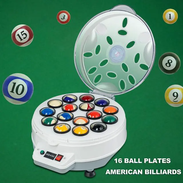 Alt view image 5 of 7 - HEIOOM Pool Ball Cleaner Pool Ball Polishing Cleaning Machine Billiard Ball Cleaner Electronic Pool Balls Polishing with Washing Liquid for 16 Billiard 110V 180V