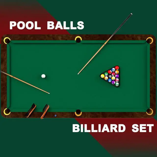 Alt view image 5 of 7 - Outus 71 Pcs Premium Pool & Billiard Table Accessories Set Pool Balls, Cue Sticks with Tips, Triangle Rack, Chalks, Brush Spot Stickers for Home Family & Beginner Practice(Standard Style Balls)