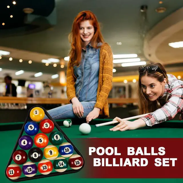 Alt view image 7 of 7 - Outus 71 Pcs Premium Pool & Billiard Table Accessories Set Pool Balls, Cue Sticks with Tips, Triangle Rack, Chalks, Brush Spot Stickers for Home Family & Beginner Practice(Standard Style Balls)