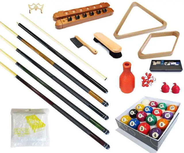 Main image of HAN'S DELTA Pool Table - Premium Billiard 32 Pieces Accessory Kit - Pool Cue Sticks Bridge Ball Sets