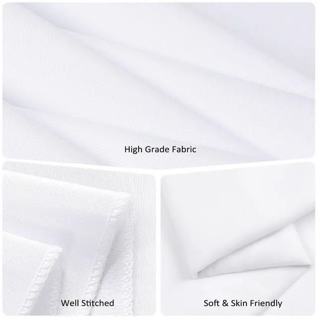 Alt view image 5 of 7 - CKIKU 12 Packs 120 Inch White Round Tablecloth in Diameter, Washable Polyester Fabric Tablecloths, Wrinkle Resistant Table Cloth for Wedding Party Banquet Dining