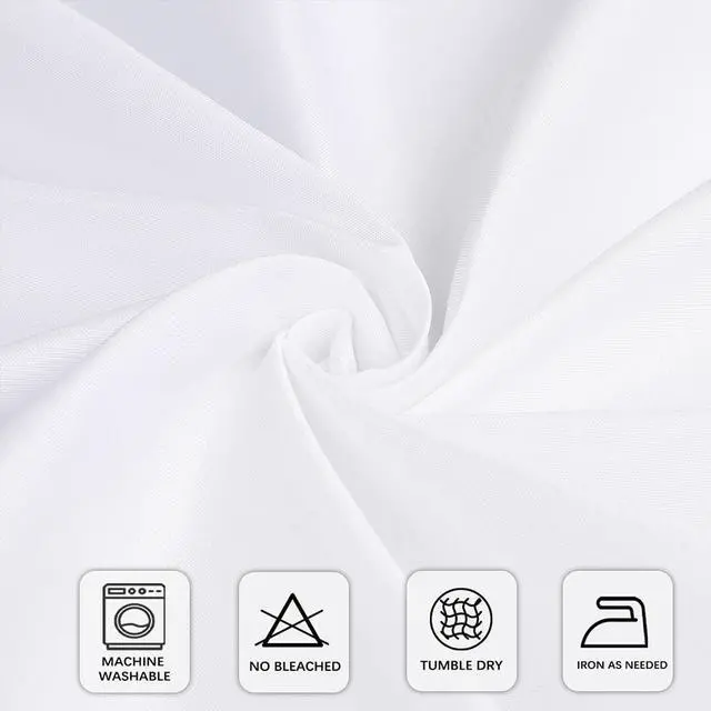 Alt view image 4 of 7 - CKIKU 12 Packs 120 Inch White Round Tablecloth in Diameter, Washable Polyester Fabric Tablecloths, Wrinkle Resistant Table Cloth for Wedding Party Banquet Dining