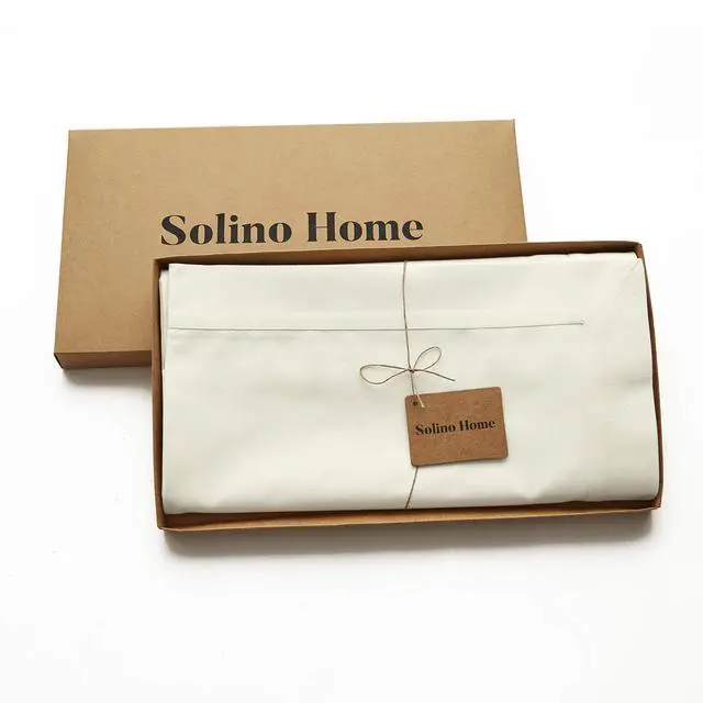 Alt view image 3 of 4 - Solino Home Ivory Rectangle Tablecloth 60 x 84 Inch - Dru Cotton Linen Table Cloth, Machine Washable, Soft Durable Fabric Tablecloths for Dining, Summer Decor