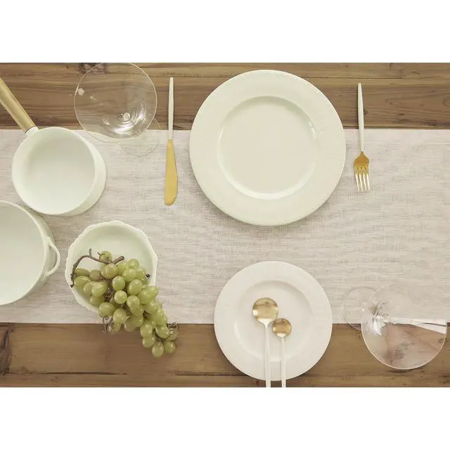 Alt view image 3 of 7 - Solino Home Linen Light Natural Table Runner 156 Inches Long - Athena, 100% Pure Linen Dining Table Runner 14 x 156 Inch for Summer