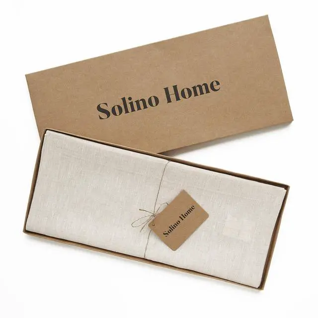 Alt view image 5 of 7 - Solino Home Linen Light Natural Table Runner 156 Inches Long - Athena, 100% Pure Linen Dining Table Runner 14 x 156 Inch for Summer