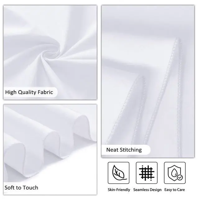 Alt view image 5 of 7 - Heneger 12 Pack White Round Tablecloth 120 Inch White Table Cloth Stain and Wrinkle Resistant Reusable and Washable Polyester Fabric Table Covers for Buffet Wedding Party and Banquet