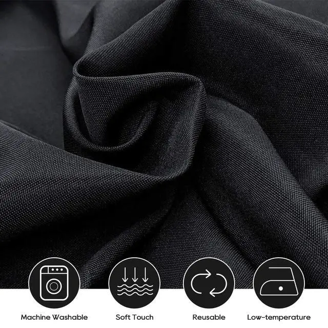 Alt view image 3 of 7 - Surmente 10 Pack Black Tablecloth 90 x 156-inch Rectangular Polyester Table Cloth for Weddings, Banquets, or Restaurants