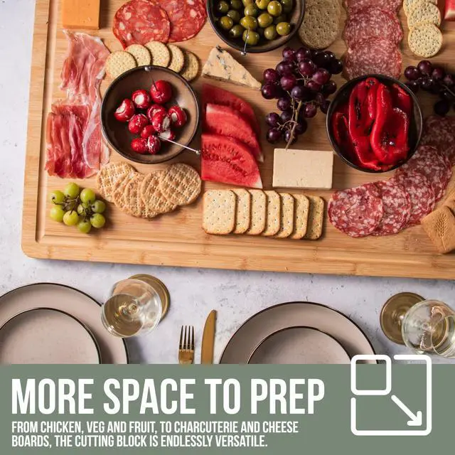 Alt view image 5 of 7 - Gigantic Extra Large Cutting Board for Kitchens 36 x 24 - Heavy Duty Bamboo Chopping Boards Butcher Block Meat & Veg - Large Wooden Gas Stove Top & Countertop (36x24) Giant Noodle and Pasta Board XXXL