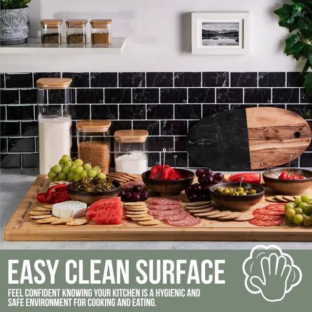 Alt view image 7 of 7 - Gigantic Extra Large Cutting Board for Kitchens 36 x 24 - Heavy Duty Bamboo Chopping Boards Butcher Block Meat & Veg - Large Wooden Gas Stove Top & Countertop (36x24) Giant Noodle and Pasta Board XXXL