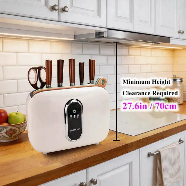 Alt view image 3 of 7 - Charmline Smart Cutting Board and Knife Set with Holder, Self-Cleaning & Drying, Space-Saving Kitchen Organizer, Practical Gift for Mom, Dad, Housewarming, Birthday & Christmas