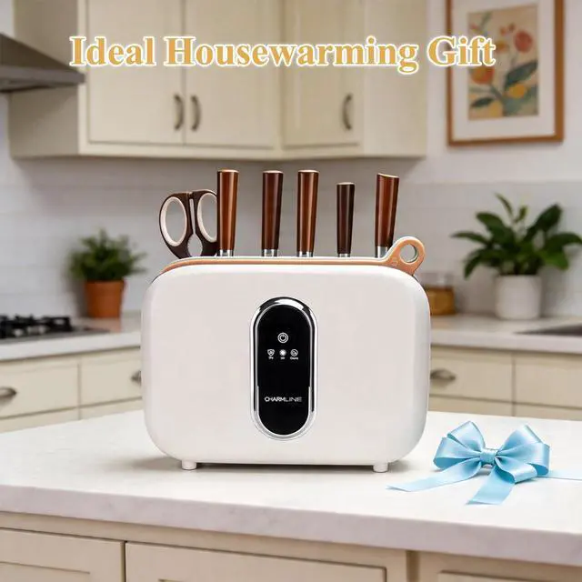 Alt view image 6 of 7 - Charmline Smart Cutting Board and Knife Set with Holder, Self-Cleaning & Drying, Space-Saving Kitchen Organizer, Practical Gift for Mom, Dad, Housewarming, Birthday & Christmas