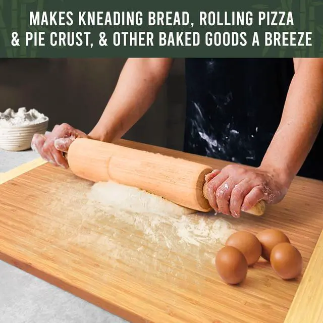 Alt view image 6 of 7 - GREENER CHEF 36 x 24 Inch Extra Large Bamboo Cutting Board with Lifetime Replacements 4XL Butcher Block, Oversized Carving & Charcuterie Board, Stovetop Cover for Kitchen Counter Space