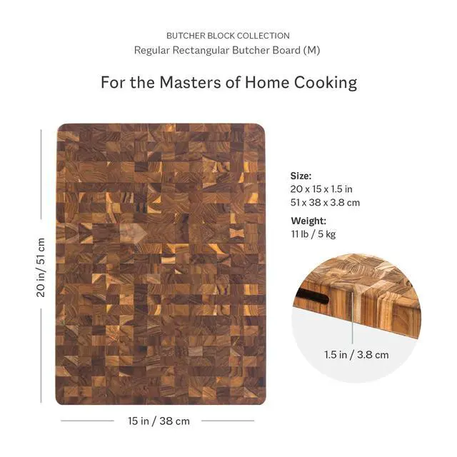 Alt view image 2 of 7 - Teakhaus Butcher Block Cutting Board - Large Wooden Cutting Board - Holiday Gift Ideas for Men and Women - Gift-Ready End Grain Wood, Knife Friendly - FSC Certified