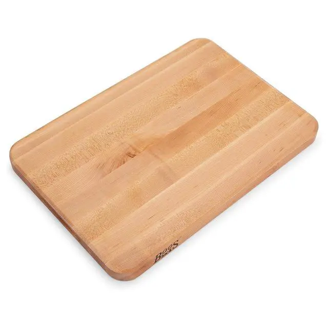 Alt view image 4 of 7 - John Boos Chop-N-Slice Series Rectangular Maple Cutting Board, 20" x 14" x 1.25", 10 lb Reversible Edge-Grain Butcher Block with Finger Grips, Made in the USA