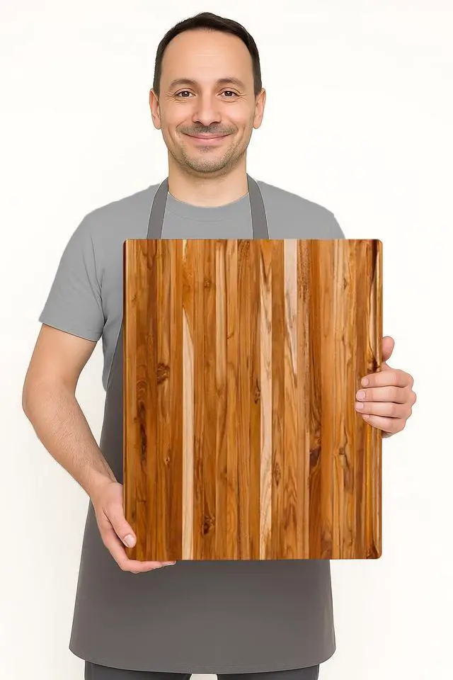 Alt view image 3 of 7 - Teakhaus Cutting Board - Extra Large (XL) Teak Wood Cutting Board 24L x 18W x 1.5 Thick - Sustainably Harvested and FSC Certified - Knife Friendly with Natural Oil Finish