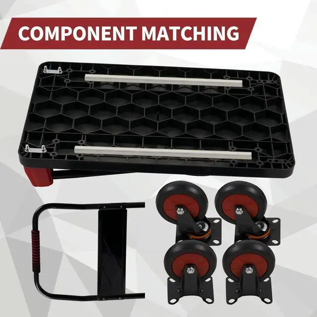 Alt view image 7 of 7 - Lomive Platform Truck Push Cart Dolly, Foldable Hand Trucks with 1000LB Weight Capacity 36x24Inch Large Size for Easy Storage and 360 Degree Swivel Wheels