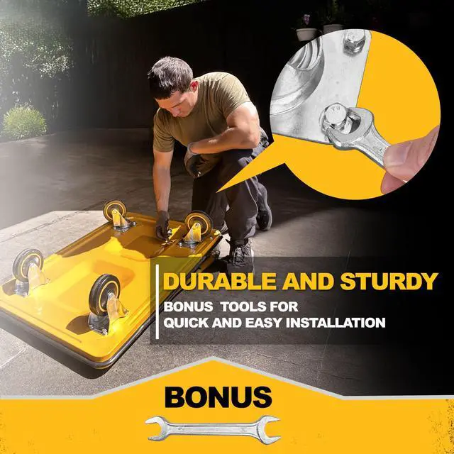 Alt view image 6 of 6 - Moving Platform Hand Truck, Foldable for Easy Storage and 360 Degree Swivel Wheels with 330lb Weight Capacity, Yellow Color
