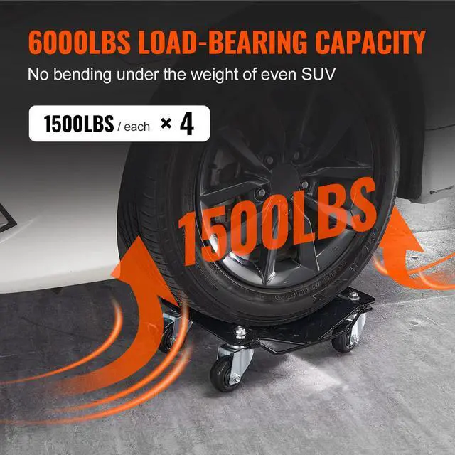 Alt view image 3 of 7 - Car Wheel Dolly, 6000 lbs/2722 kg Car Moving Cart with Brakes, Set of 4 Piece, Heavy-Duty Vehicle Dolly, Moving Cars, Trucks, Trailers, Motorcycles, and Boats