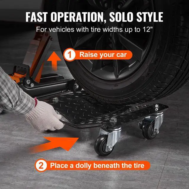 Alt view image 7 of 7 - Car Wheel Dolly, 6000 lbs/2722 kg Car Moving Cart with Brakes, Set of 4 Piece, Heavy-Duty Vehicle Dolly, Moving Cars, Trucks, Trailers, Motorcycles, and Boats